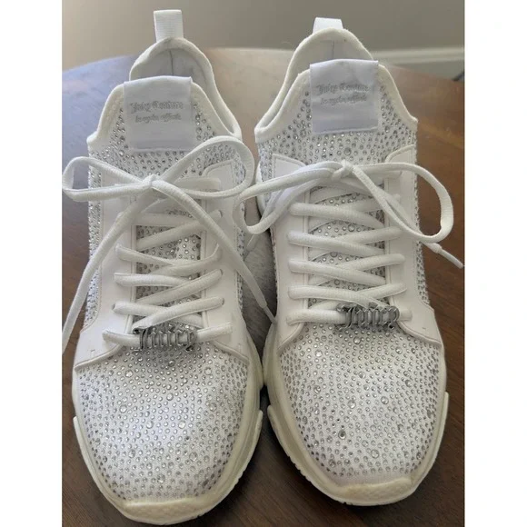 Juicy Couture Y2K White Bling Chunky  Bling Sneakers size 9 - Picture 5 of 12